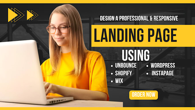 Gig Preview - Do unbounce landing page, instapage, wix, shopify, wordpress landing page design