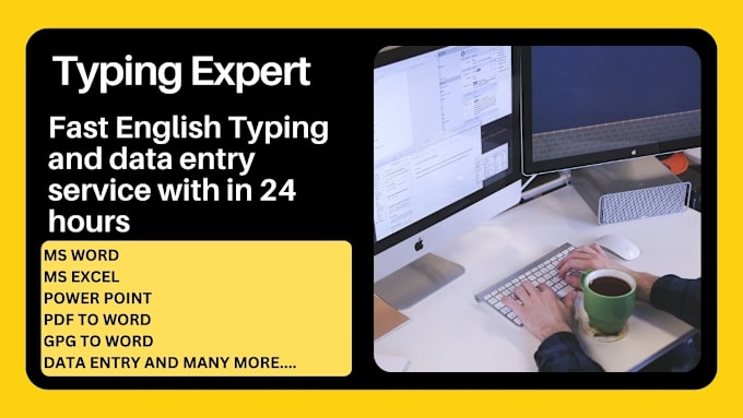 Gig Preview - Provide fast english typing and data entry services