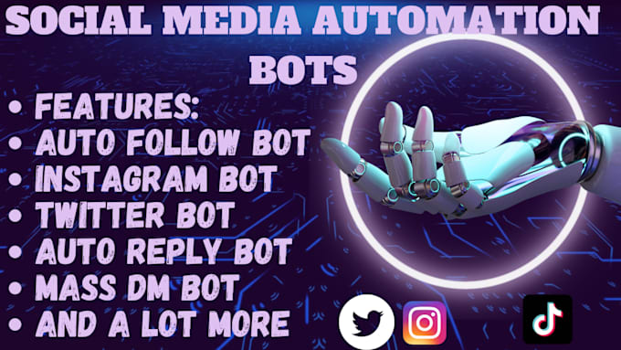 Gig Preview - Build automated bot, tiktok bot, instagram bot, youtube bot, twitter bot