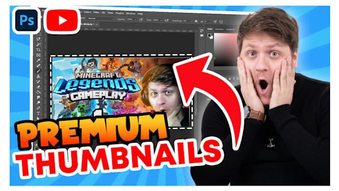 Gig Preview - Create high quality youtube thumbnails under 24hrs