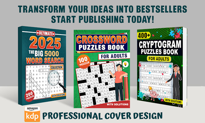 Bestseller - create an amazing puzzle book cover design for amazon KDP