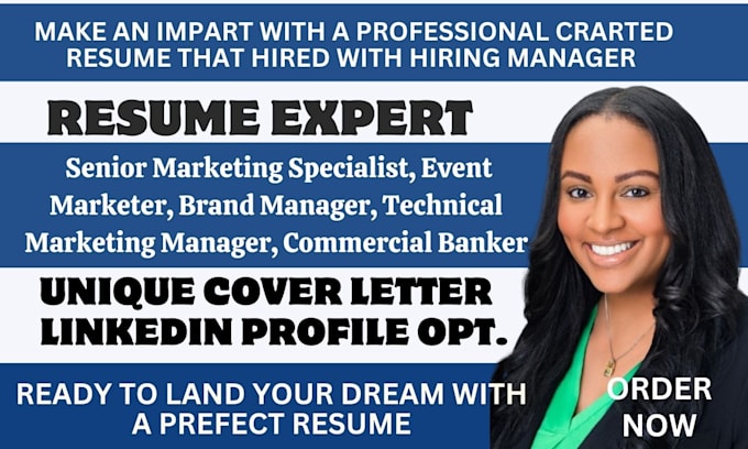 Gig Preview - Write resume for product manager, technical marketing manager, senior marketing