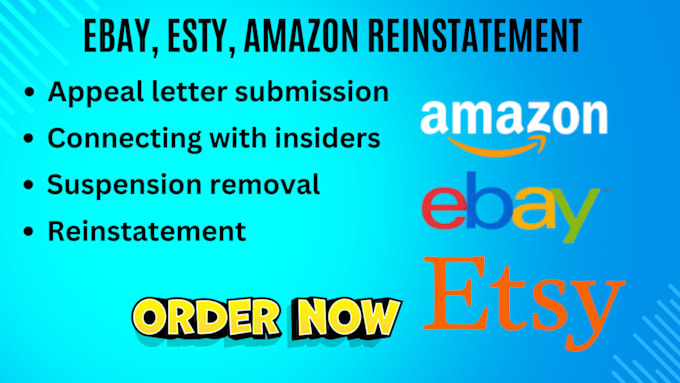 Gig Preview - Reinstate your suspended ebay amazon esty account