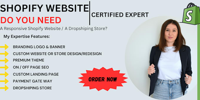 Gig Preview - Shopify website design redesign dropshipping store SEO virtual assistance