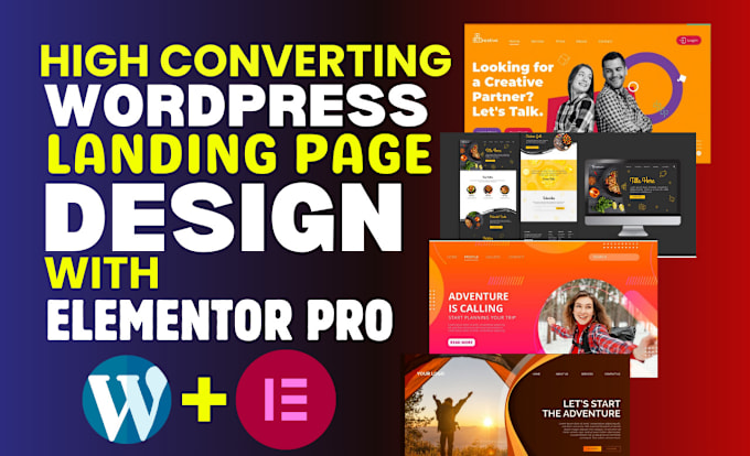 Gig Preview - Create a responsive, high converting wordpress landing page using elementor pro