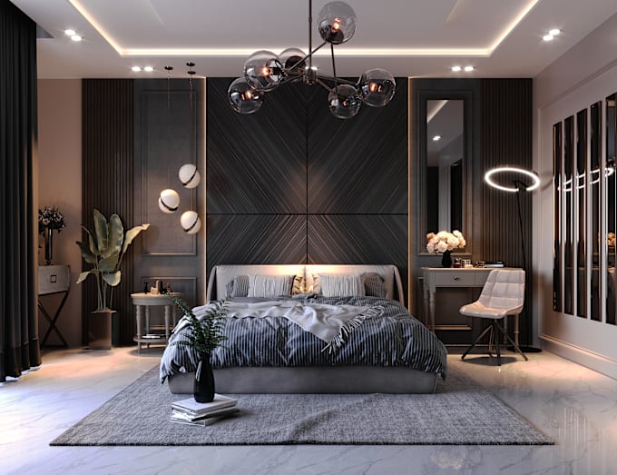 Gig Preview - Do interior design of modern bedroom