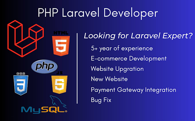 Gig Preview - Be your professional PHP and laravel developer