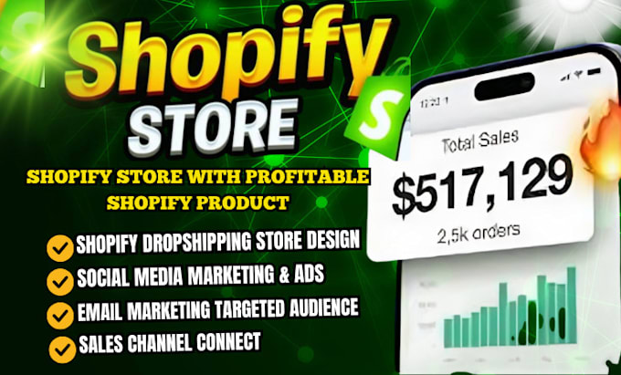 Gig Preview - Design a profitable dropshipping store branded shopify dropshipping store