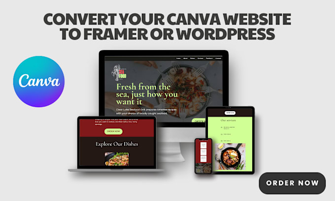 Bestseller - design canva landing page website canva website canva to framer website