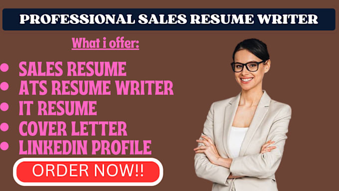 Gig Preview - Write a sales resume, marketing resume, tech, cover letter and linkedin