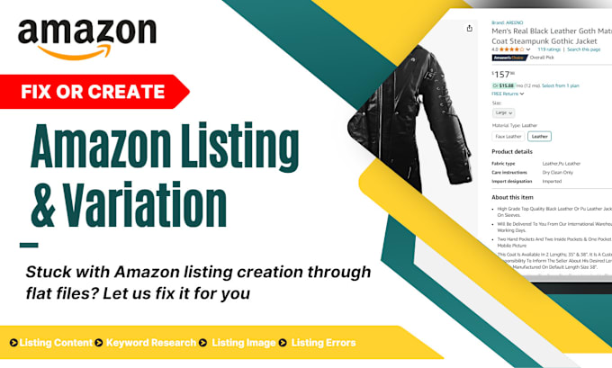 Gig Preview - Create amazon fba listing variation and fix amazon listing error