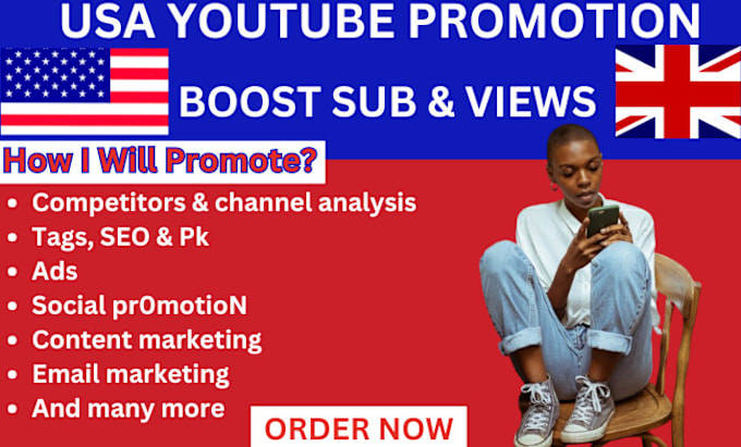 Gig Preview - Organic USA youtube channel promotion video SEO marketing for channel engagement