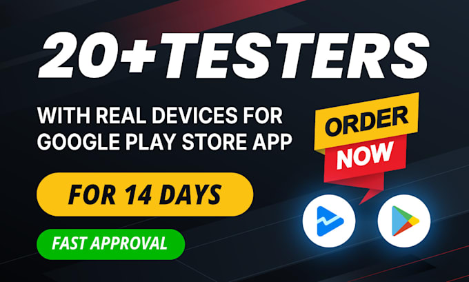 Gig Preview - Provide 12 testers or 20 testers google play for app testing