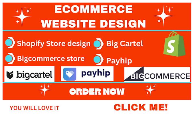 Gig Preview - Build shopify big cartel bigcommerce payhip ecwid shift4shop ecommerce store