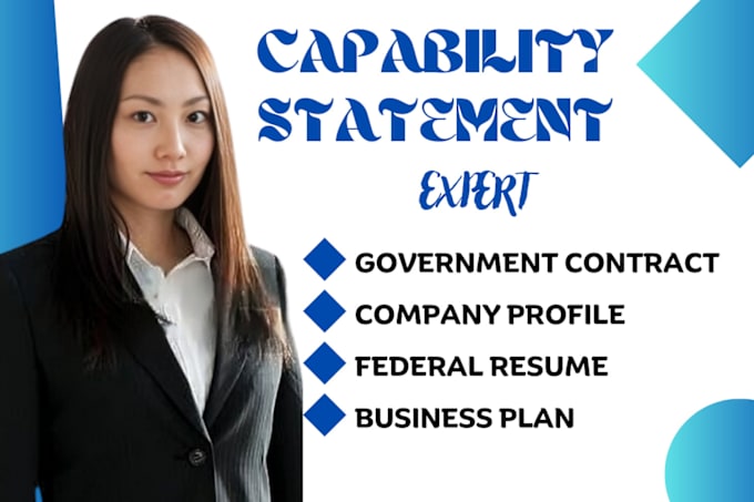 Gig Preview - Write and design professional government capability statement, federal resume