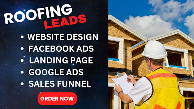 Gig Preview - Do roofing leads homeowner leads business leads roofing website construction