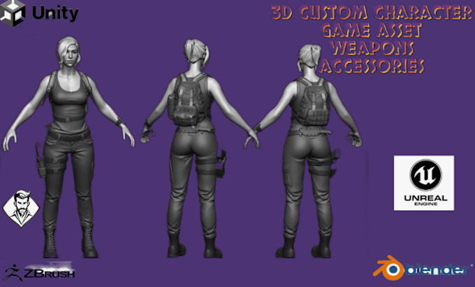 Gig Preview - Sculpt 3d character model, 3d printing, game asset, weapons