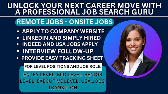 Gig Preview - Find job, boost search and apply for remote job using reverse recruit, interview