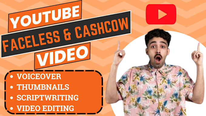 Gig Preview - Be video editor, faceless youtube vldeo creator, viral faceless cash cow  video