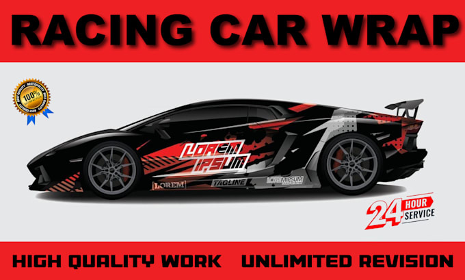 Gig Preview - Design custom racing car, racing car wrap, car wrap design