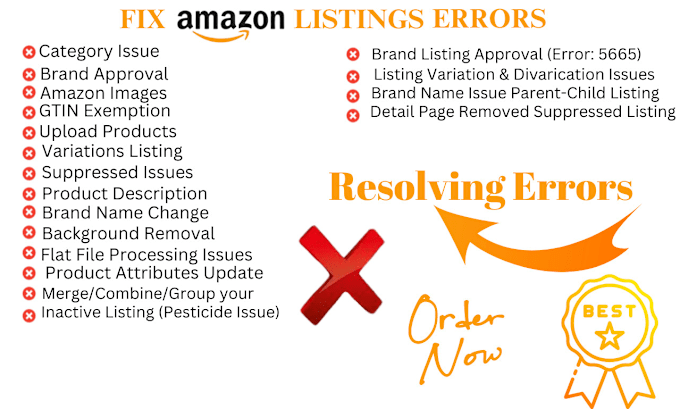 Gig Preview - Professionally fix amazon product listing errors and variation issues resolution