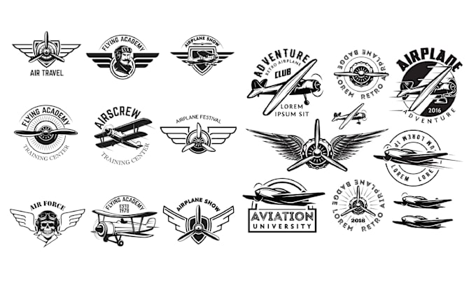 Bestseller - do hand drawn, airplane, aviation or t shirt logo for your