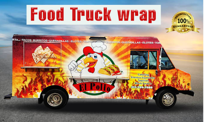 Gig Preview - Design food truck wrap, food truck wrap, car wrap, truck wrap, vehicle wa