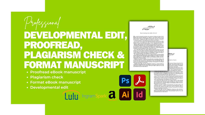 Gig Preview - Do citation, proofread, edit, format, plagiarism check your ebook manuscript