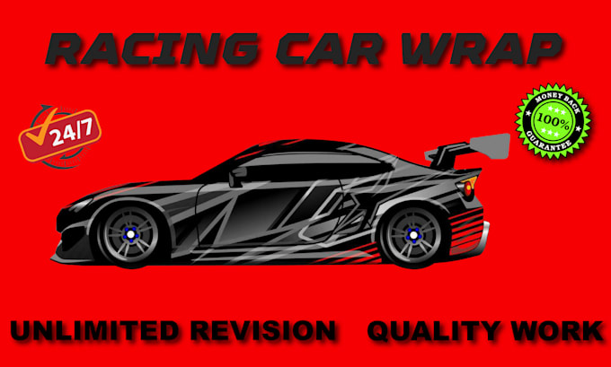 Gig Preview - Create unique design car wrap design, racing car wrap,racing car wrap design