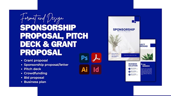 Gig Preview - Design sponsorship proposal letter grant fundraising, bid proposal, crowdfunding