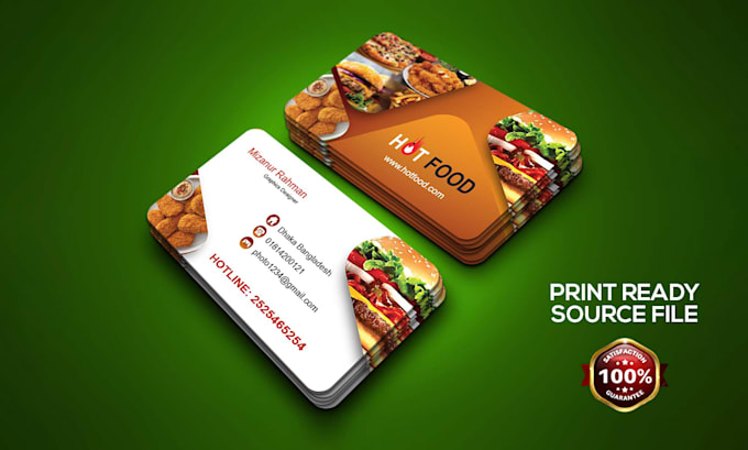 Gig Preview - Design restaurant food business card or letterhead