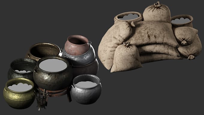 Gig Preview - Creating asset pack props 3d model for game and animation