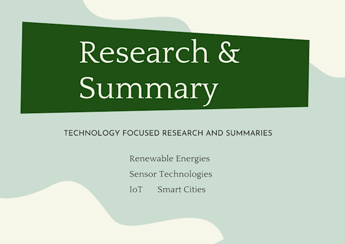 Gig Preview - Write research and summaries on engineering related topics