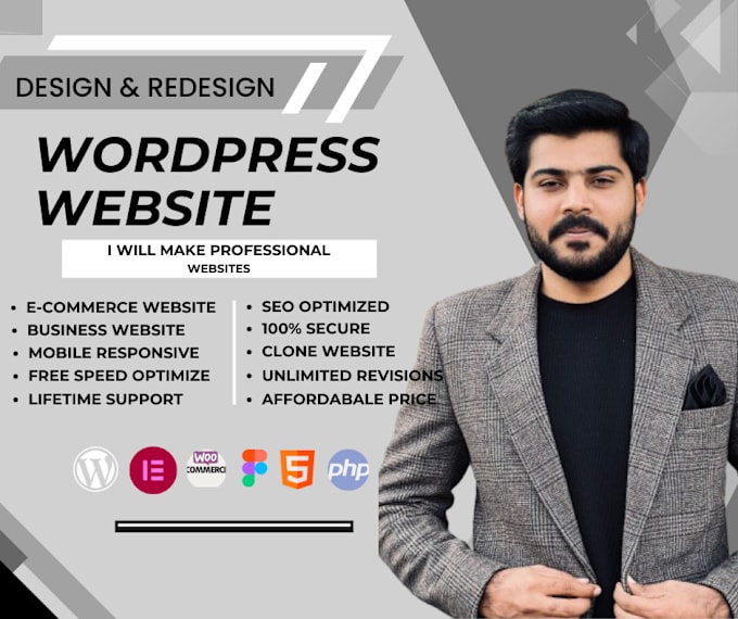 Gig Preview - Build wordpress website design and website development