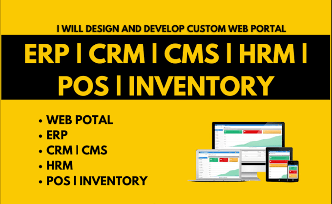 Gig Preview - Php, crm, erp, lms, hrm,pos,inventory, custom portal, database management system