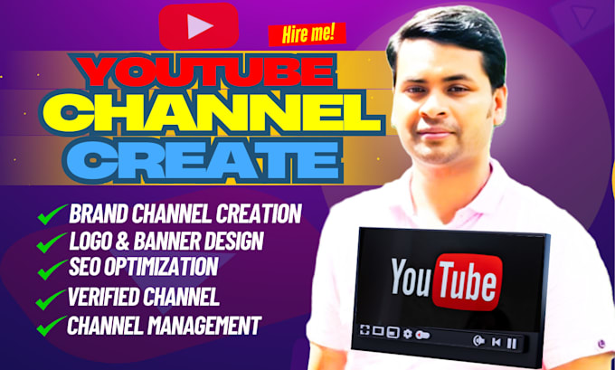 Gig Preview - Create and setup youtube channel with logo and banner