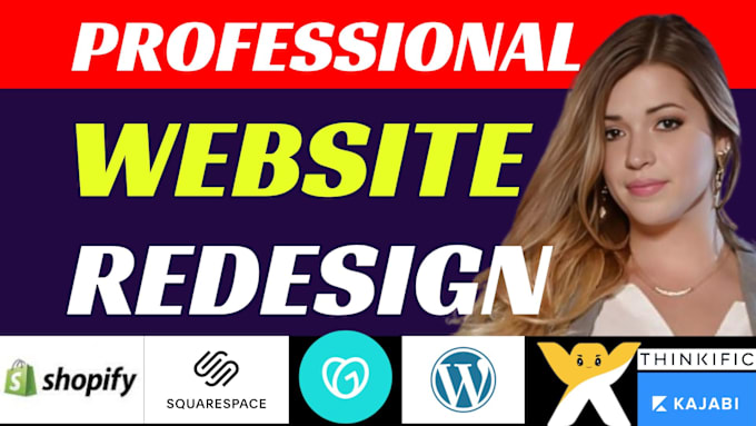 Bestseller - redesign wix, thinkific, squarespace, godaddy, shopify, wordpress website