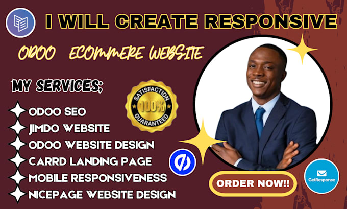 Gig Preview - Design develop customize odoo ecommerce website jimdo nicepage carrd website