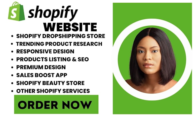 Gig Preview - Build shopify store, create shopify dropshipping store, shopify website design