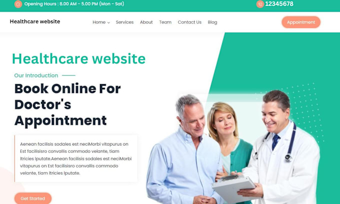 Gig Preview - Design medical website, healthcare website, home care, dental, clinic website