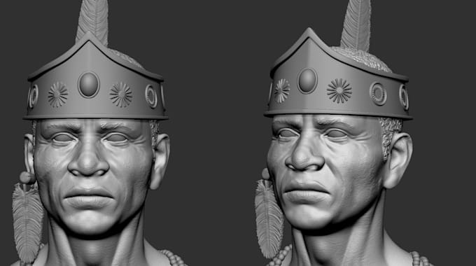 Gig Preview - Sculpt 3d head model 3d bust up 3d character face likeness for 3d printing