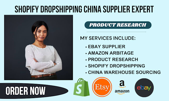 Gig Preview - Do shopify dropshipping china supplier warehouse sourcing amazon arbitrage