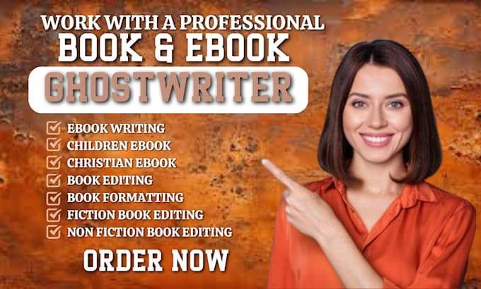 Gig Preview - Be KDP ebook ghostwriter, fiction ghostwriter, book editor, divorce ebook writer