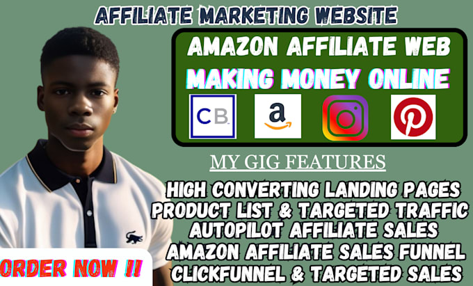 Gig Preview - Build clickbank, shopify sales, amazon website affiliate marketing sales funnel