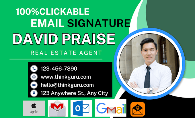 Gig Preview - Do business HTML email signature design with logo