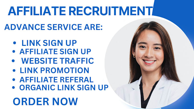 Gig Preview - Do advances affiliate link promotion affiliate recruitment to get more signups