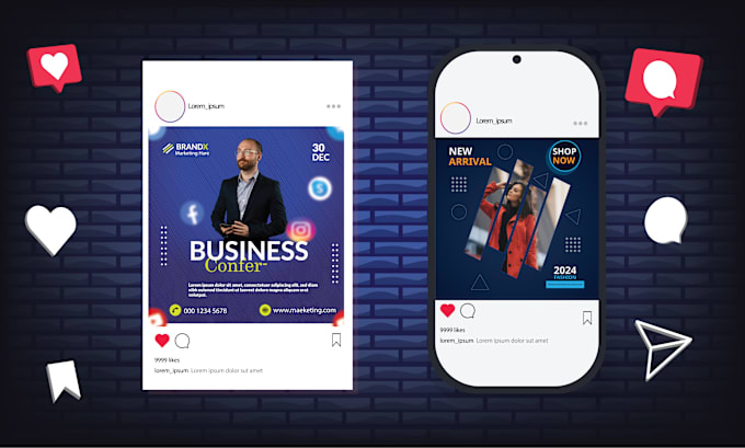 Gig Preview - Design social media posts, ads, stories for facebook and instagram