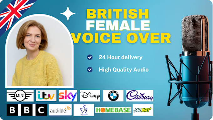 Gig Preview - Record a professional british female voice over in english