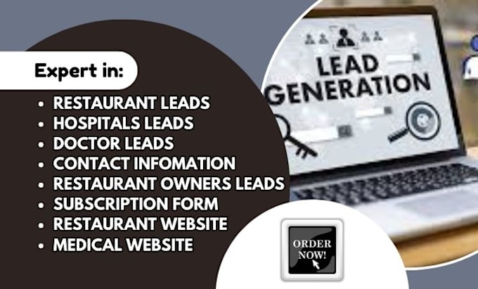 Gig Preview - Do lead generation, restaurant lead, restaurant owners lead restaurant post card