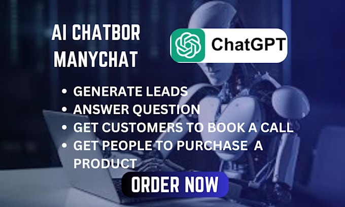 Gig Preview - Create ai chatbot using chatgpt and manychat integrate in website or app